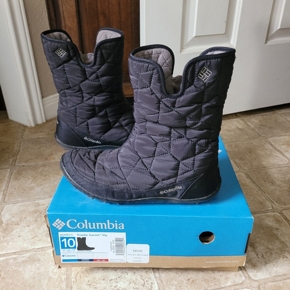 Columbia waterproof quilted boots.